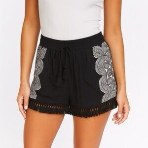 Mossimo Boho Printed Fringe Detail Pull On Shorts NWT Small